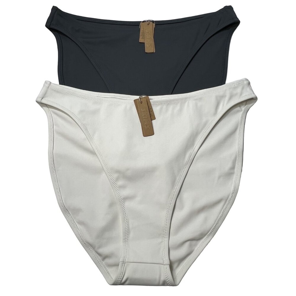 SKIMS Shaping Swim Dipped Bikini Bottom Lot‎ of 2 Marble Gunmetal 2X